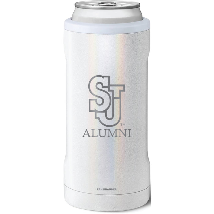 BruMate Slim Insulated Can Cooler with St. John's Red Storm Alumni Primary Logo