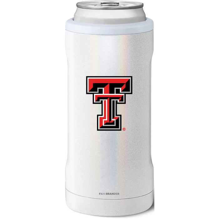 BruMate Slim Insulated Can Cooler with Texas Tech Red Raiders Primary Logo