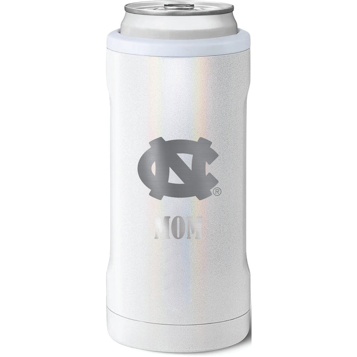 BruMate Slim Insulated Can Cooler with UNC Tar Heels Mom Primary Logo