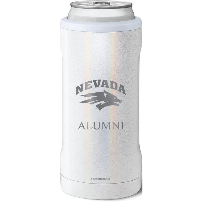BruMate Slim Insulated Can Cooler with Nevada Wolf Pack Alumni Primary Logo