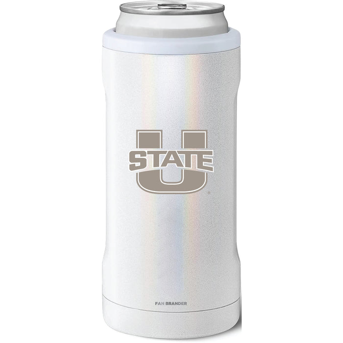 BruMate Slim Insulated Can Cooler with Utah State Aggies Primary Logo