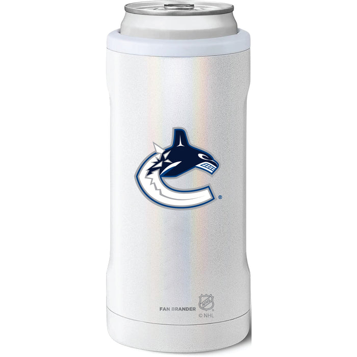 BruMate Slim Insulated Can Cooler with Vancouver Canucks Primary Logo