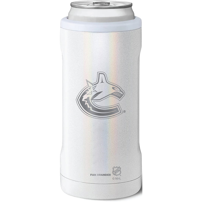 BruMate Slim Insulated Can Cooler with Vancouver Canucks Primary Logo