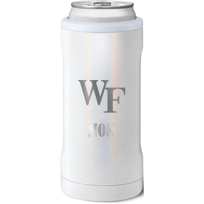 BruMate Slim Insulated Can Cooler with Wake Forest Demon Deacons Mom Primary Logo