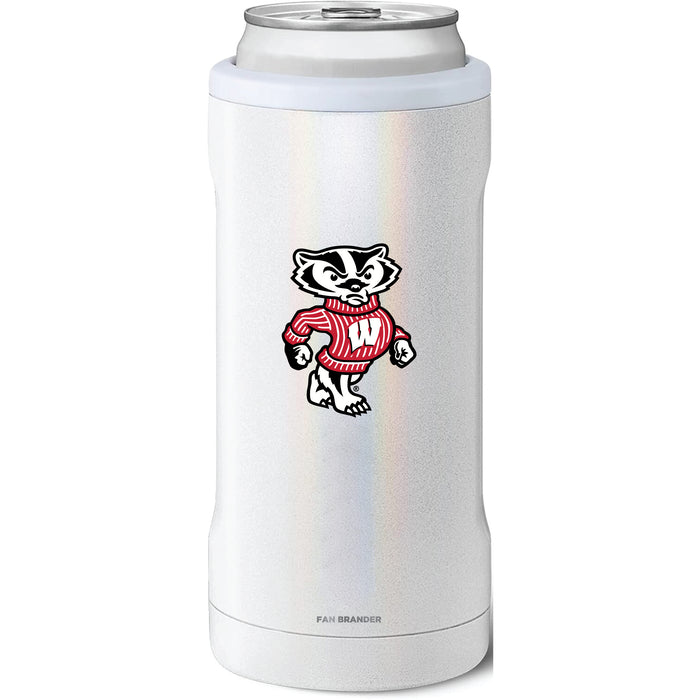 BruMate Slim Insulated Can Cooler with Wisconsin Badgers Secondary Logo