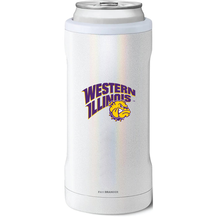 BruMate Slim Insulated Can Cooler with Western Illinois University Leathernecks Primary Logo