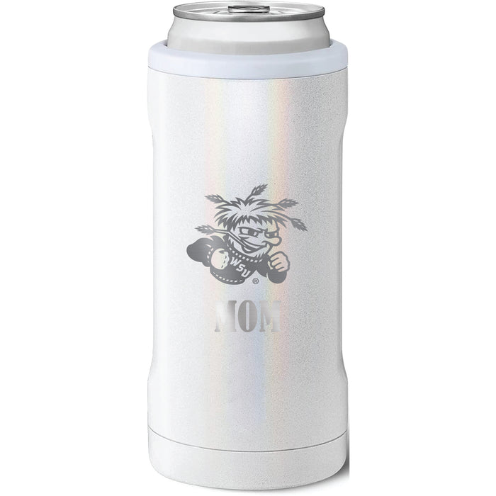 BruMate Slim Insulated Can Cooler with Wichita State Shockers Mom Primary Logo