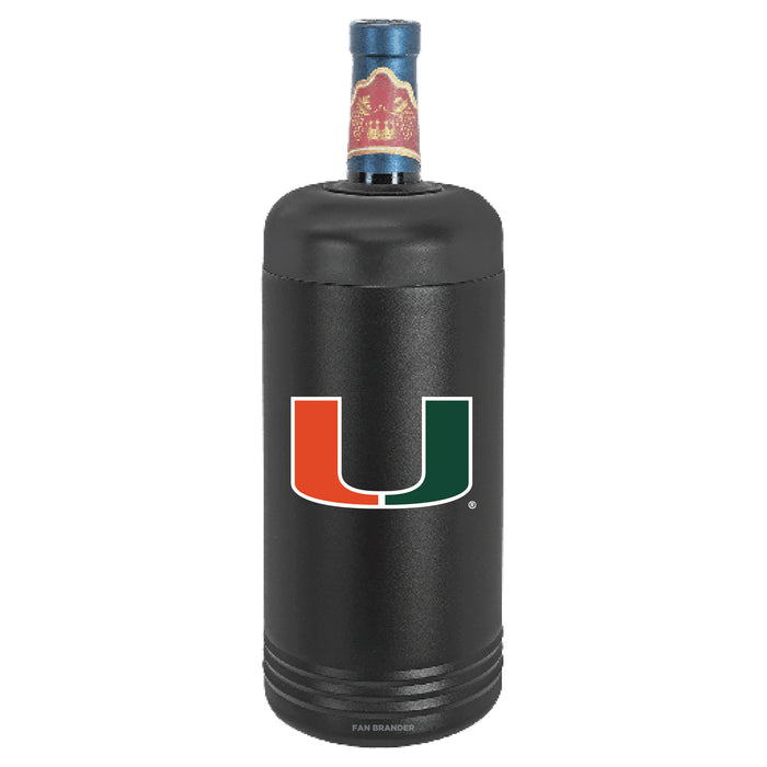 Fan Brander Wine Chiller Tumbler with Miami Hurricanes Primary Logo