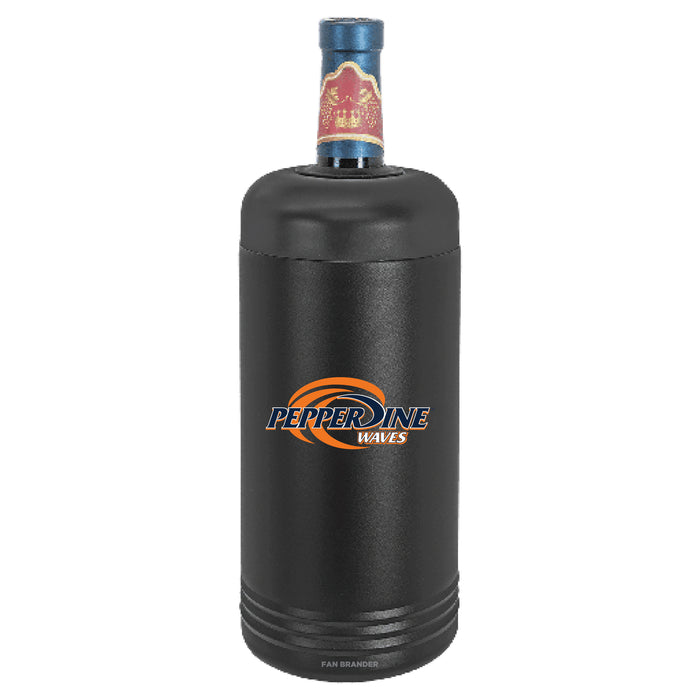 Fan Brander Wine Chiller Tumbler with Pepperdine Waves Primary Logo