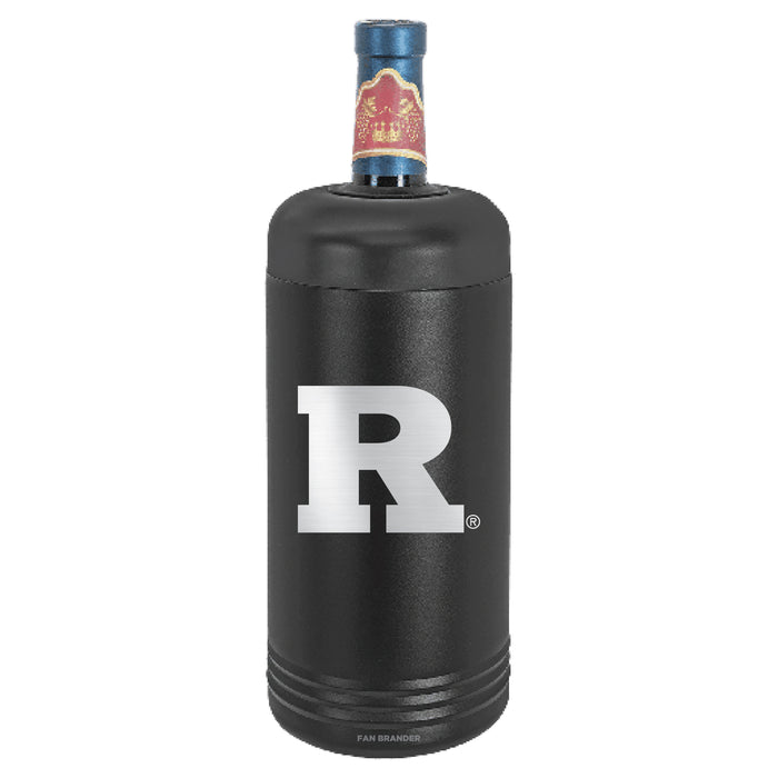 Fan Brander Wine Chiller Tumbler with Rutgers Scarlet Knights Etched Primary Logo
