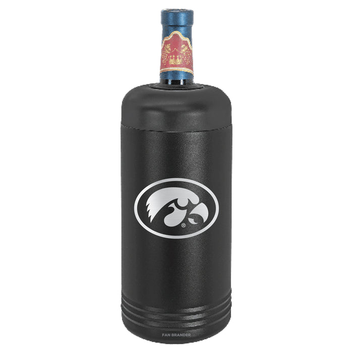Fan Brander Wine Chiller Tumbler with Iowa Hawkeyes Etched Primary Logo