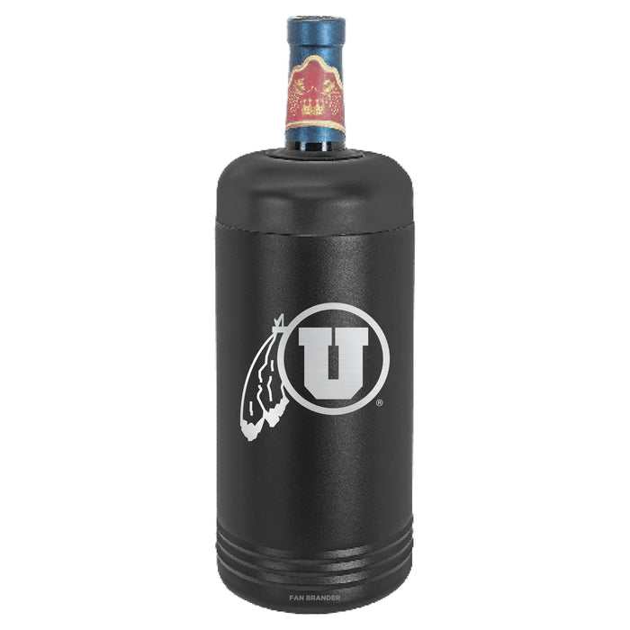 Fan Brander Wine Chiller Tumbler with Utah Utes Etched Primary Logo