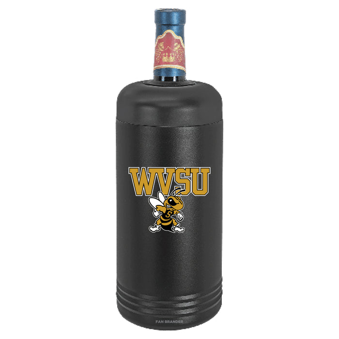 Fan Brander Wine Chiller Tumbler with West Virginia State Univ Yellow Jackets Primary Logo