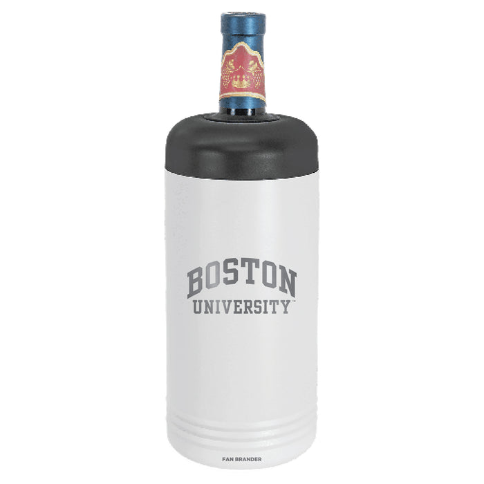 Fan Brander Wine Chiller Tumbler with Boston University Etched Primary Logo