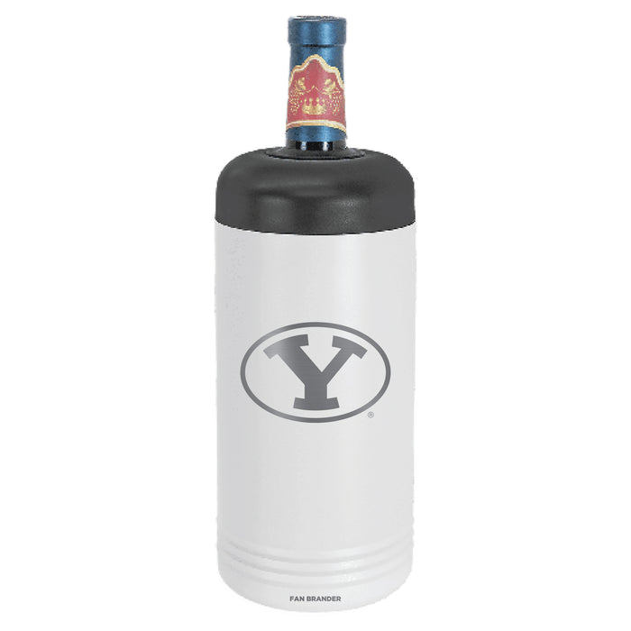 Fan Brander Wine Chiller Tumbler with Brigham Young Cougars Etched Primary Logo