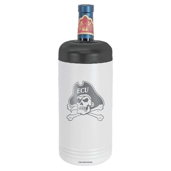 Fan Brander Wine Chiller Tumbler with East Carolina Pirates Etched Primary Logo