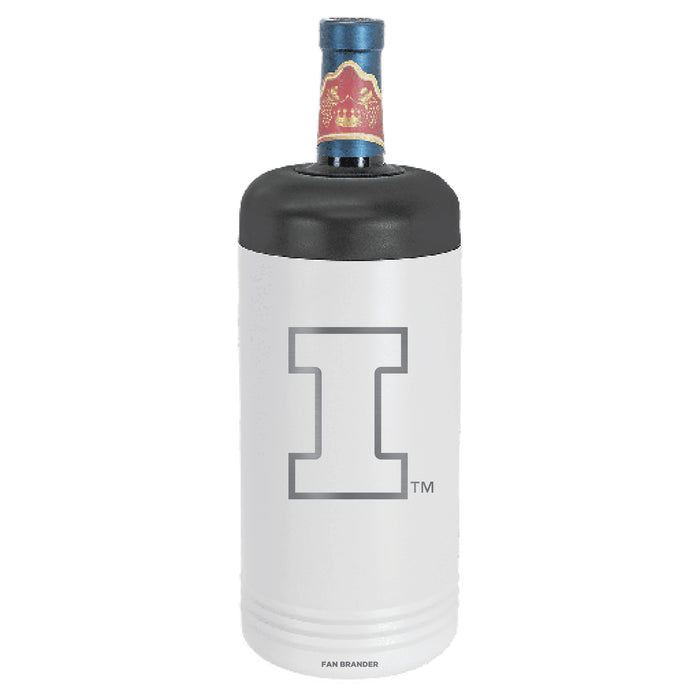 Fan Brander Wine Chiller Tumbler with Illinois Fighting Illini Etched Primary Logo