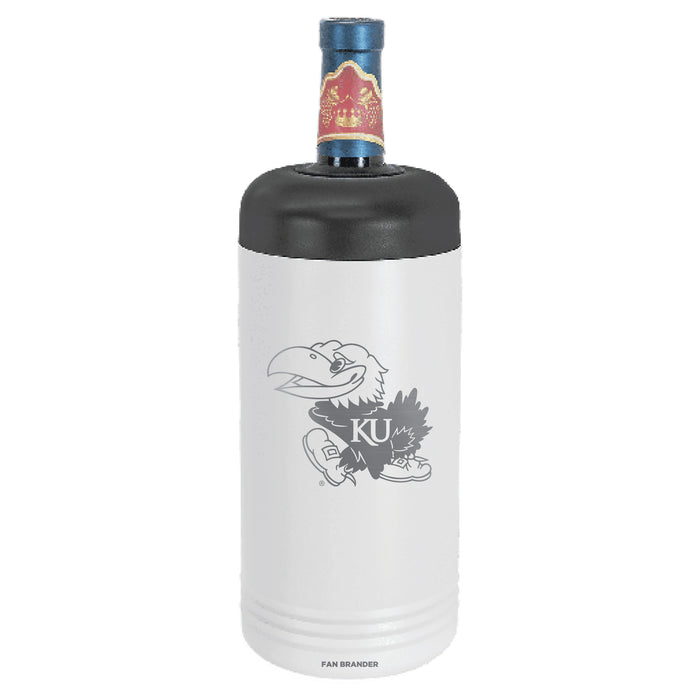 Fan Brander Wine Chiller Tumbler with Kansas Jayhawks Etched Primary Logo
