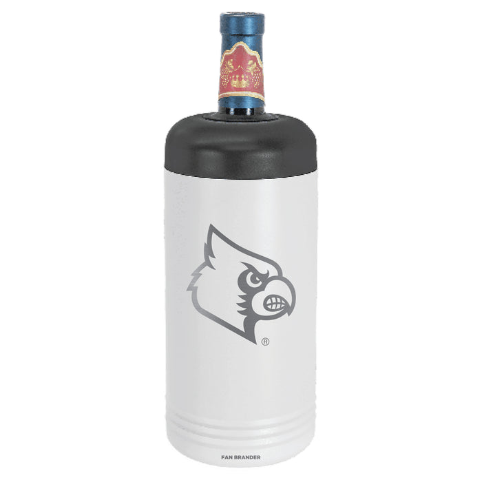 Fan Brander Wine Chiller Tumbler with Louisville Cardinals Etched Primary Logo