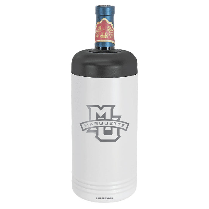 Fan Brander Wine Chiller Tumbler with Marquette Golden Eagles Etched Primary Logo