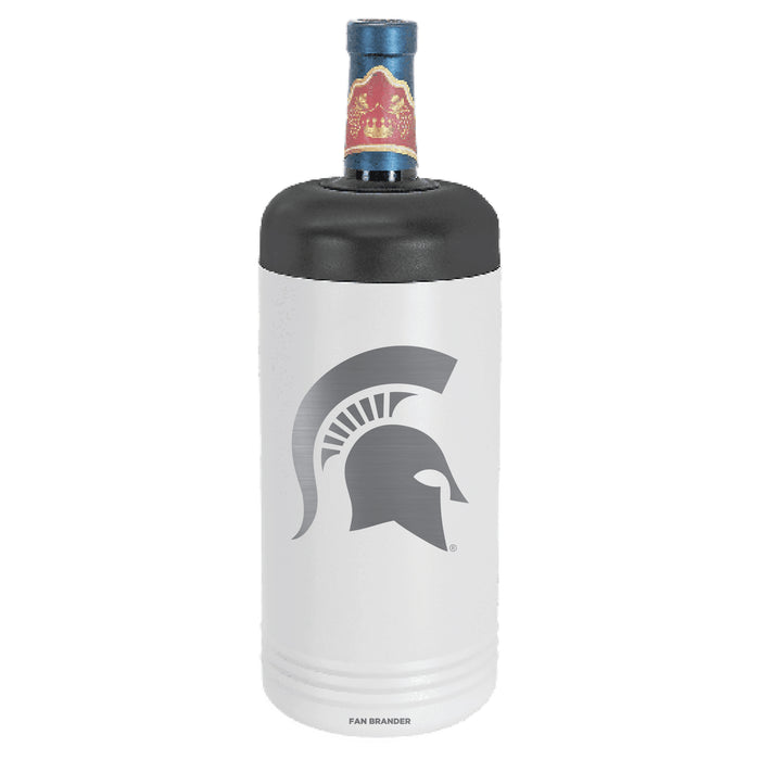 Fan Brander Wine Chiller Tumbler with Michigan State Spartans Etched Primary Logo