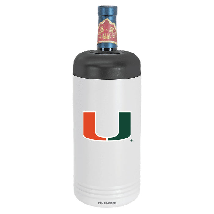 Fan Brander Wine Chiller Tumbler with Miami Hurricanes Primary Logo