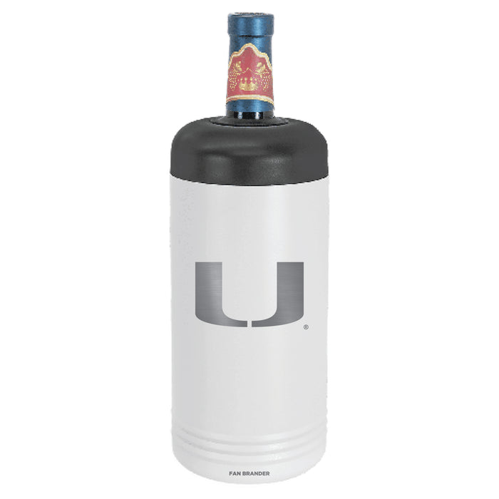 Fan Brander Wine Chiller Tumbler with Miami Hurricanes Etched Primary Logo