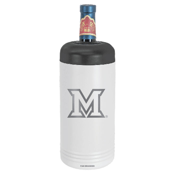 Fan Brander Wine Chiller Tumbler with Miami University RedHawks Etched Primary Logo
