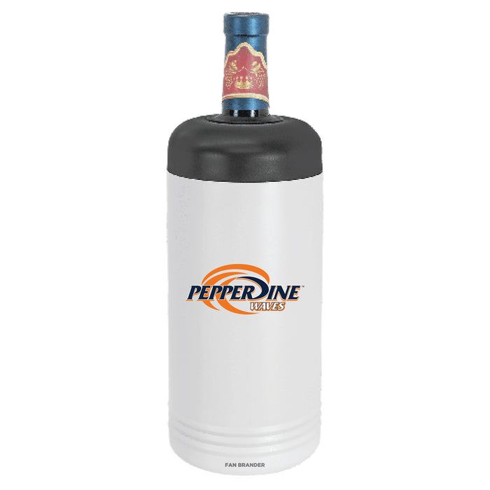 Fan Brander Wine Chiller Tumbler with Pepperdine Waves Primary Logo