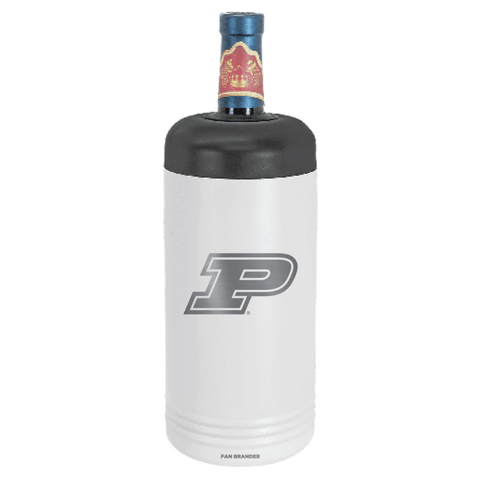 Fan Brander Wine Chiller Tumbler with Purdue Boilermakers Etched Primary Logo
