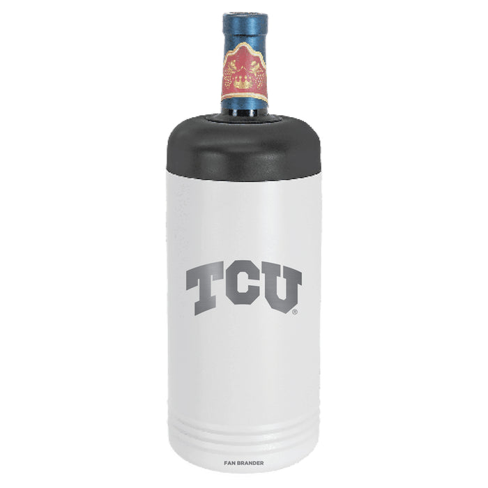 Fan Brander Wine Chiller Tumbler with Texas Christian University Horned Frogs Etched Primary Logo