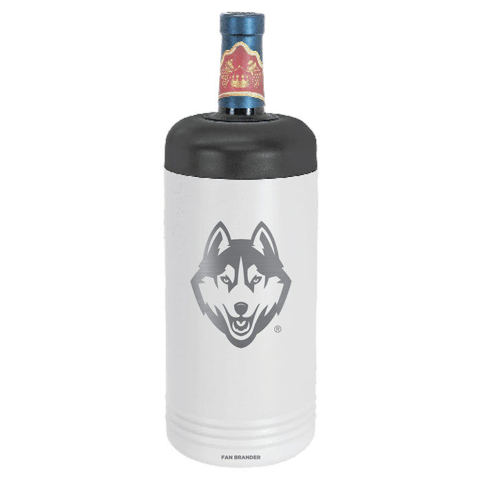 Fan Brander Wine Chiller Tumbler with Uconn Huskies Etched Primary Logo