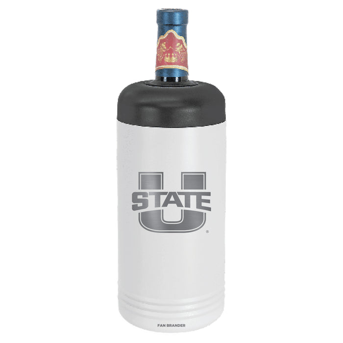 Fan Brander Wine Chiller Tumbler with Utah State Aggies Etched Primary Logo
