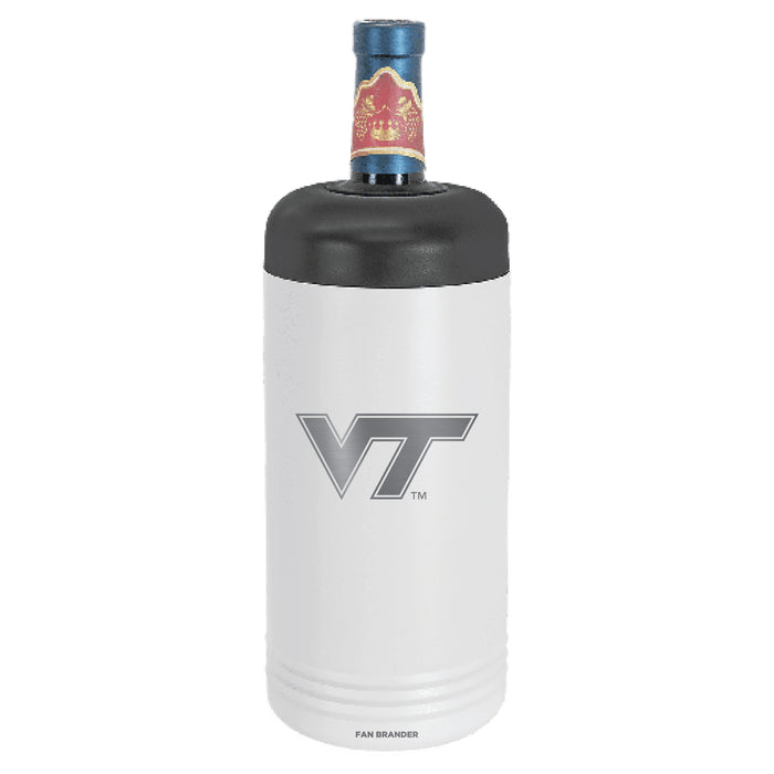 Fan Brander Wine Chiller Tumbler with Virginia Tech Hokies Etched Primary Logo