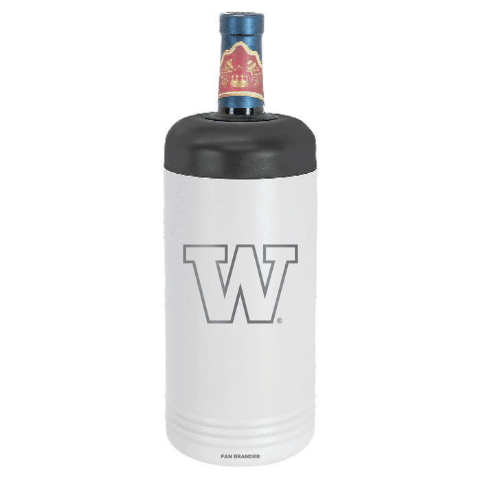 Fan Brander Wine Chiller Tumbler with Washington Huskies Etched Primary Logo
