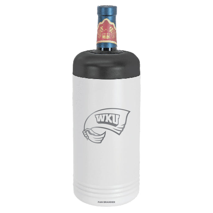 Fan Brander Wine Chiller Tumbler with Western Kentucky Hilltoppers Etched Primary Logo