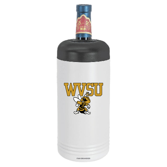 Fan Brander Wine Chiller Tumbler with West Virginia State Univ Yellow Jackets Primary Logo