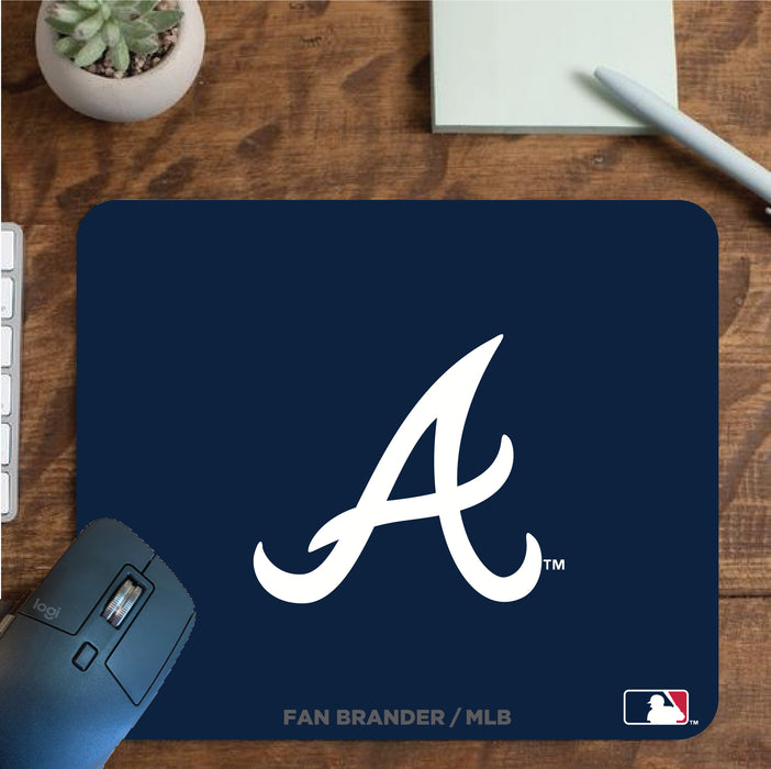 Fan Brander Mousepad with Atlanta Braves design, for home, office and gaming.