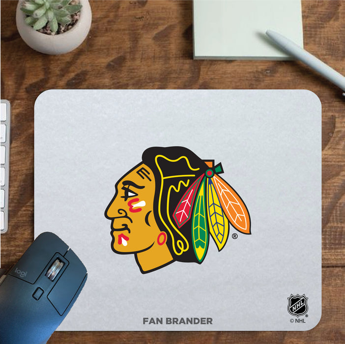 Fan Brander Mousepad with Chicago Blackhawks design, for home, office and gaming.
