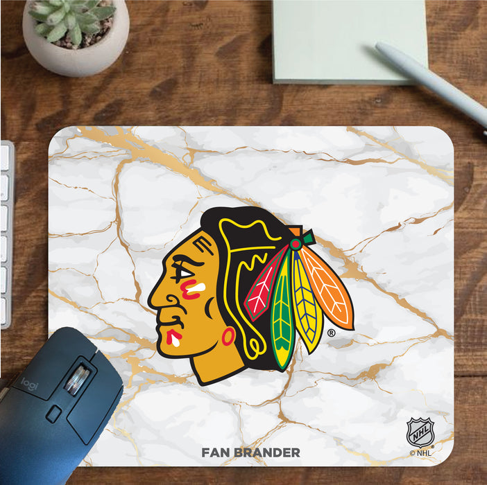 Fan Brander Mousepad with Chicago Blackhawks design, for home, office and gaming.