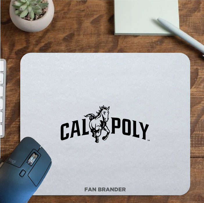 Fan Brander Mousepad with Cal Poly Mustangs design, for home, office and gaming.
