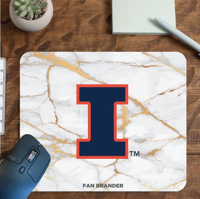 Fan Brander Mousepad with Illinois Fighting Illini design, for home, office and gaming.