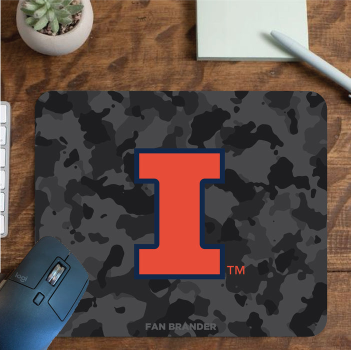 Fan Brander Mousepad with Illinois Fighting Illini design, for home, office and gaming.