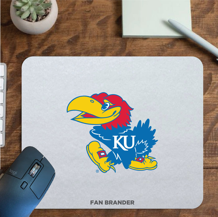 Fan Brander Mousepad with Kansas Jayhawks design, for home, office and gaming.