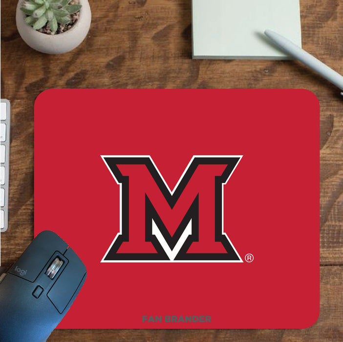 Fan Brander Mousepad with Miami University RedHawks design, for home, office and gaming.