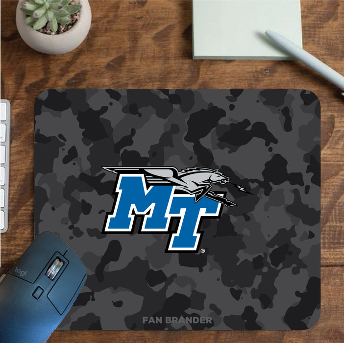 Fan Brander Mousepad with Middle Tennessee State Blue Raiders design, for home, office and gaming.