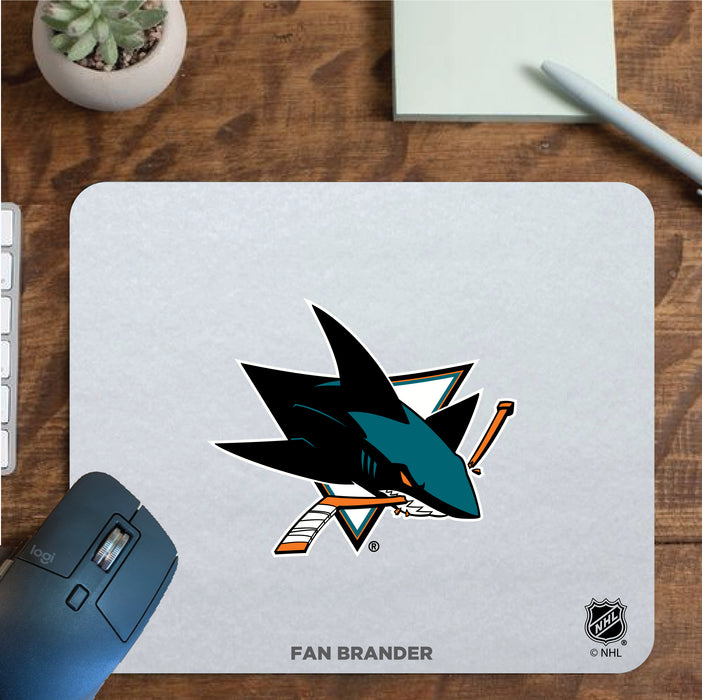 Fan Brander Mousepad with San Jose Sharks design, for home, office and gaming.