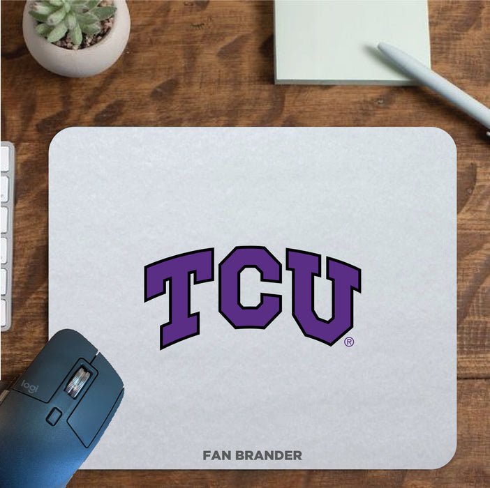 Fan Brander Mousepad with Texas Christian University Horned Frogs design, for home, office and gaming.