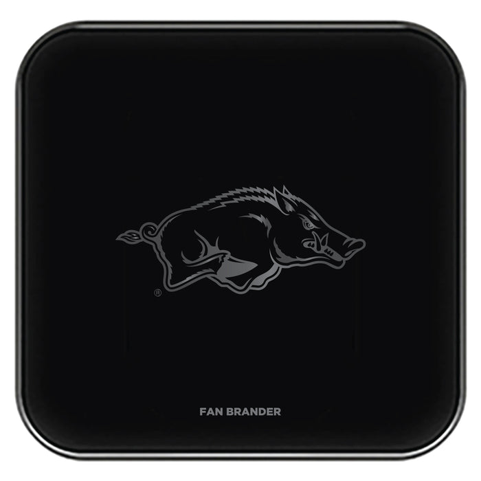 Fan Brander Fast Charging Wireless Charger with Arkansas Razorbacks laser etched Primary Logo