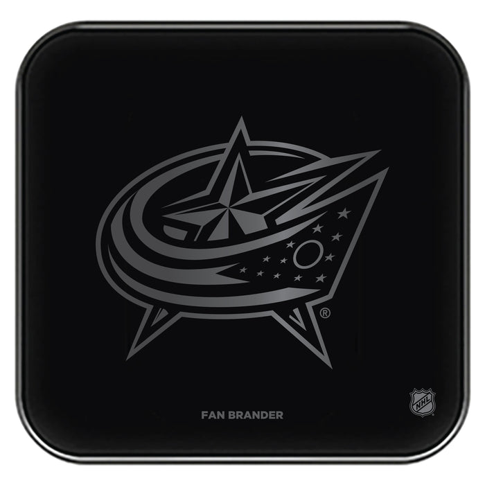 Fan Brander Fast Charging Wireless Charger with Columbus Blue Jackets laser etched Primary Logo